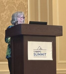 Alice presenting at the 2023 NAPO Summit in Las Vegas